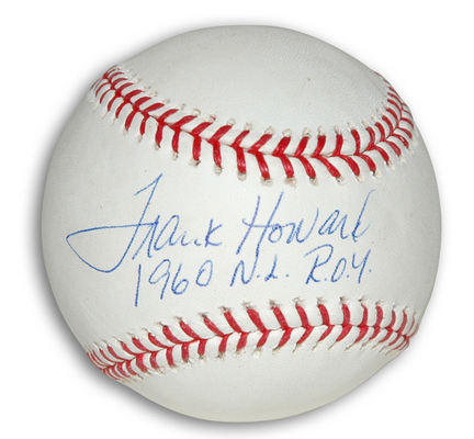 Frank Howard Autographed MLB Baseball Inscribed with "1960 NL ROY"