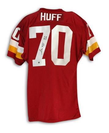 Sam Huff Autographed Washington Redskins Red Throwback Jersey Inscribed "HOF 82"