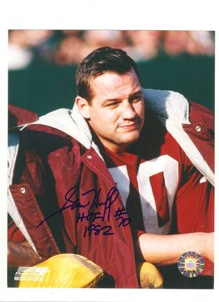 Sam Huff Washington Redskins Autographed 8" x 10" Photograph Inscribed with "HOF 1982" and "#70