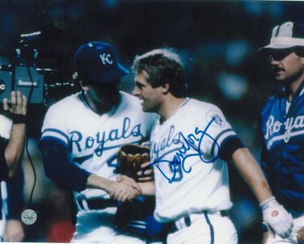 Dane Iorg Autographed "Game 6 Celebration" Kansas City Royals 8" x 10" Photo