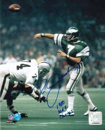 Ron Jaworski Philadelphia Eagles Autographed "View from the Side" 8" x 10" Unframed Photograph Inscr