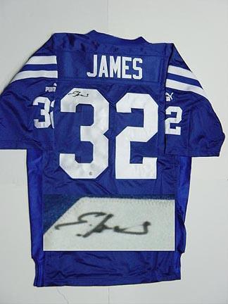 Edgerrin James Indianapolis Colts NFL Autographed Authentic (Blue) Puma Jersey 