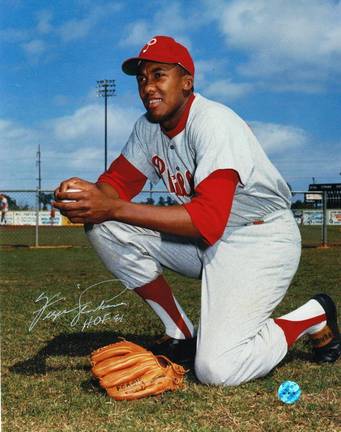 Ferguson Jenkins Autographed Philadelphia Phillies 8" x 10" Photo Inscribed "HOF 91" 