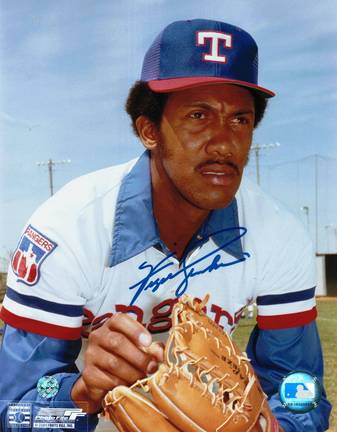 Ferguson Jenkins Autographed "Looking for the Sign" Texas Rangers 8" x 10" Photo