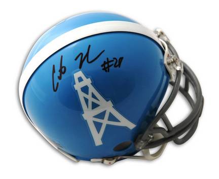 Chris Johnson Tennessee Titans Autographed Throwback "Houston Oilers" Mini Helmet