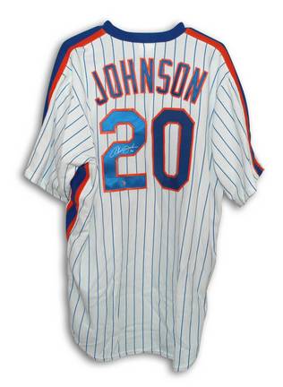 Howard Johnson New York Mets Autographed White Pinstripe Majestic Jersey 