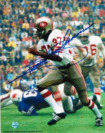 Jimmy Johnson Autographed "On the Run" San Francisco 49ers 8" x 10" Photo