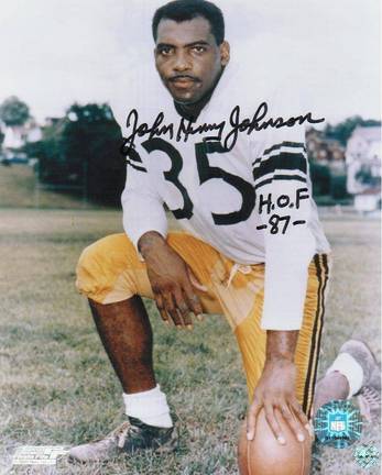 John Henry Johnson Autographed "Pose" Pittsburgh Steelers 16" x 20" Photo Inscribed "HOF 87&quo