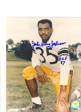 John Henry Johnson Pittsburgh Steelers Autographed 8" x 10" Photograph Inscribed with "HOF 87" (Unfr