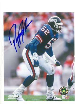 Pepper Johnson New York Giants Autographed 8" x 10" Blue Jersey Photograph (Unframed)