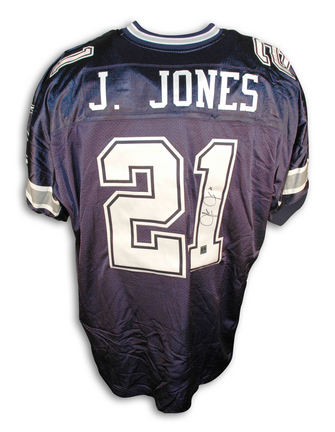 Julius Jones Dallas Cowboys Autographed Authentic Reebok NFL Football Jersey (Blue)