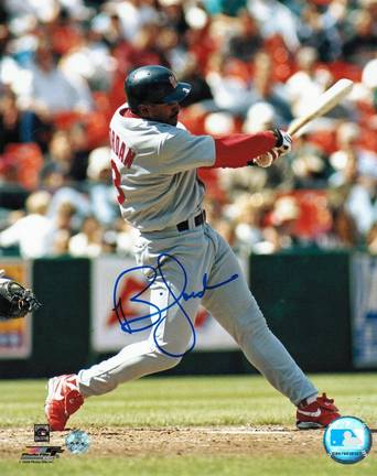 Brian Jordan Autographed "Swinging" St. Louis Cardinals 8" x 10" Photo