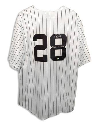 David Justice New York Yankees Autographed Majestic MLB Baseball Jersey Inscribed with "2000 WS Champs!" (Pins