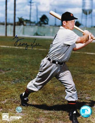 George Kell Autographed "Swinging" Detroit Tigers 8" x 10" Photo
