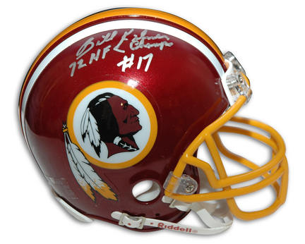 Billy Kilmer Autographed Washington Redskins Riddell Pro Line Helmet Inscribed with "72 NFC Champs"