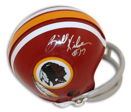 Billy Kilmer Autographed Washington Redskins Red Two Bar Mini Football Helmet