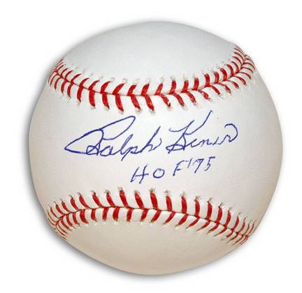 Ralph Kiner Autographed MLB Baseball Inscribed with "HOF 75"