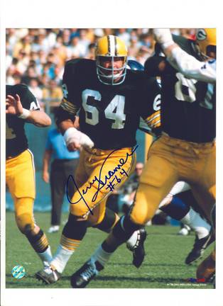 Jerry Kramer Green Bay Packers Autographed 8" x 10" (Running) Photograph with "#64" Inscription (Unf