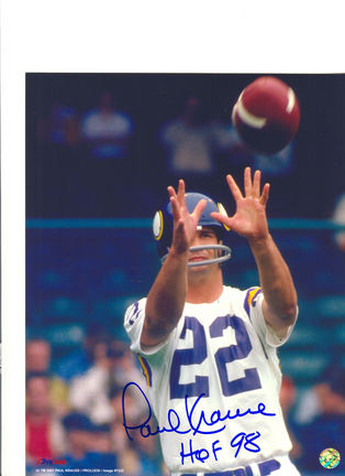 Paul Krause Autographed "Catching" 8" x 10" Blue Signature Photograph (Unframed)