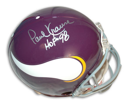 Paul Krause Autographed Minnesota Vikings Throwback Pro Line Full Size Football Helmet Inscribed with "HOF 98"