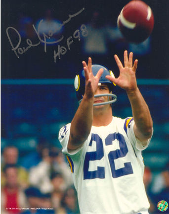 Paul Krause Autographed Minnesota Vikings "Catching" 8" x 10" Photograph with Silver Signature and &