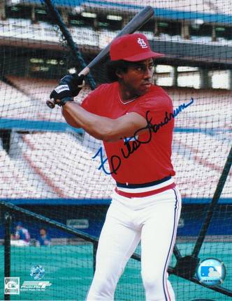 Tito Landrum Autographed "Batting Cage" St. Louis Cardinals 8" x 10" Photo