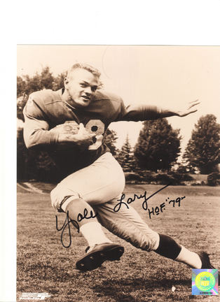 Yale Lary Detroit Lions Autographed 8" x 10" Photograph Inscribed with "HOF 79" (Unframed)