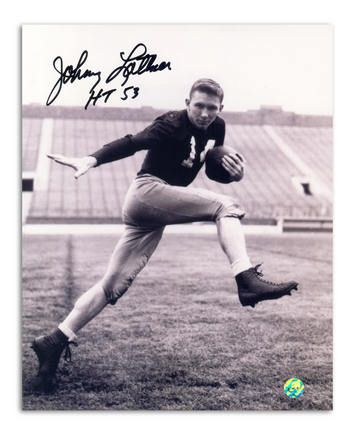 Johnny Lattner Autographed Notre Dame Fighting Irish 8" x 10" Photograph with "HT 53" Inscription (U