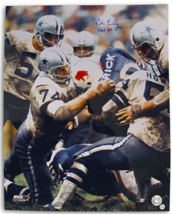 Bob Lilly Autographed Dallas Cowboys 16" x 20" Photograph Inscribed with "HOF 80" (Unframed)