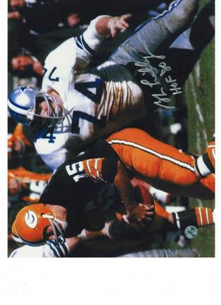 Bob Lilly Autographed "Rushing Bart Starr" Dallas Cowboys 8" x 10" Photo