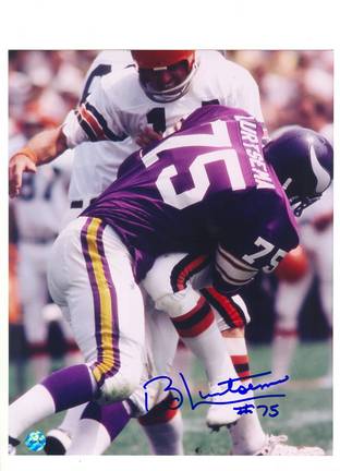 Bob Lurtsema Minnesota Vikings Autographed 8" x 10" Photograph with "#75" Inscription (Unframed)