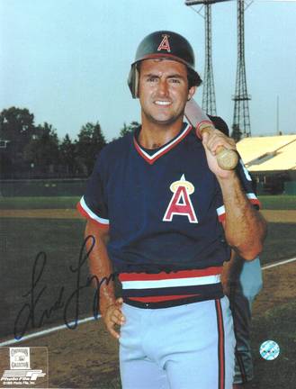 Fred Lynn Autographed "Bat on Shoulder" California Angels 8" x 10" Photo