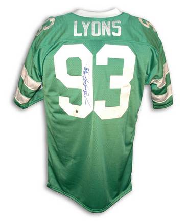 Marty Lyons Autographed Custom Throwback Football Jersey (Green)