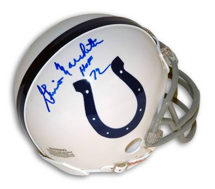 Gino Marchetti Autographed Baltimore Colts Mini Football Helmet Inscribed with "HOF 72"