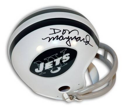 Don Maynard New York Jets Autographed Throwback Mini Football Helmet