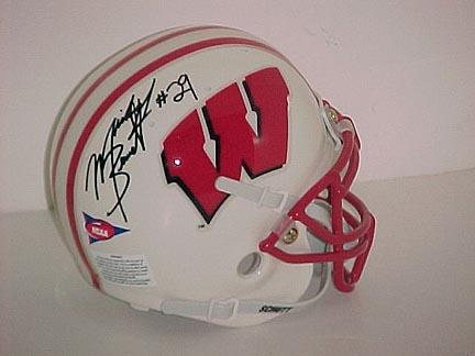 Michael Bennett Wisconsin Badgers Autographed Authentic Mini Helmet