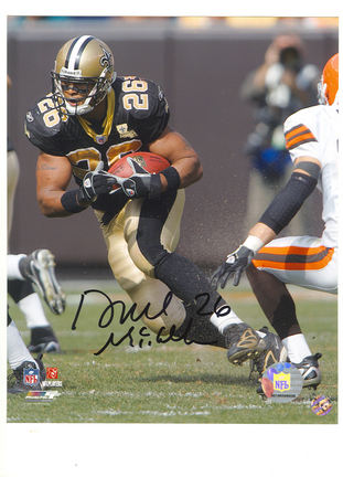 Deuce McAllister Autographed Running vs. the Cleveland Browns 8" x 10" Photograph (Unframed)