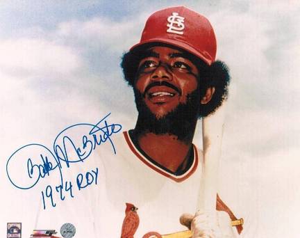 Bake McBride St. Louis Cardinals Autographed 8" x 10" Unframed Photograph Inscribed with "1974 ROY"