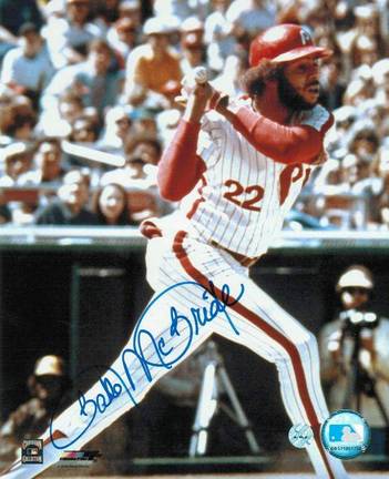 Bake McBride Philadelphia Phillies Autographed 8" x 10" Photograph