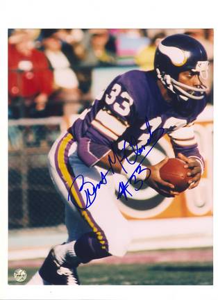 Brent McClanahan Minnesota Vikings Autographed 8" x 10" Photograph with "33" Inscription (Unframed)