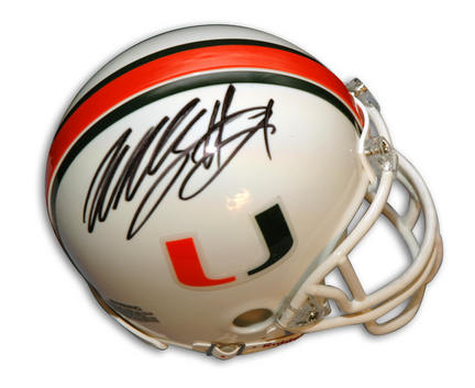 Willis McGahee Autographed Miami Hurricanes Riddell Mini Helmet