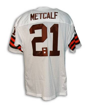 Eric Metcalf Cleveland Browns Autographed Throwback Jersey