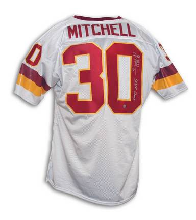 Brian Mitchell Autographed Washington Redskins White Throwback Jersey Inscribed "SB XXVI Champs"