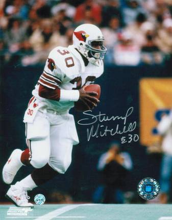 Stump Mitchell Autographed "Returning a Punt" St. Louis Cardinals (Football) 8" x 10" Photo