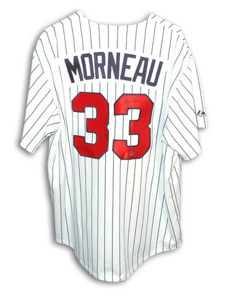 Justin Morneau Autographed Minnesota Twins White Pinstripe Majestic Baseball Jersey