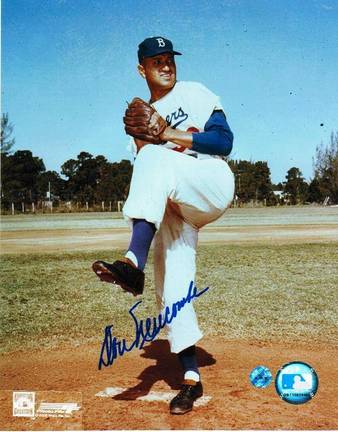 Don Newcombe Brooklyn Dodgers Autographed Pitching 8" x 10" Unframed Photograph