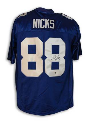 Hakeem Nicks Autographed New York Giants Blue Reebok EQT Jersey