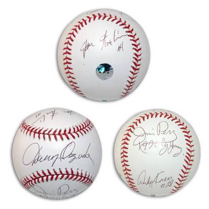 Jim Perry, Danny Ozark, Andy Kosco and Joe Nuxhall Autographed MLB Baseball
