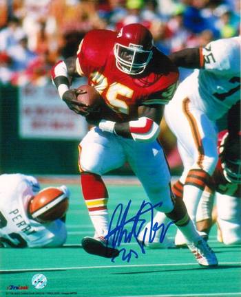 Christian Okoye Autographed "Running vs Cleveland" Kansas City Chiefs 8" x 10" Photo