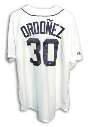 Magglio Ordonez Autographed Detroit Tigers White Majestic Baseball Jersey 